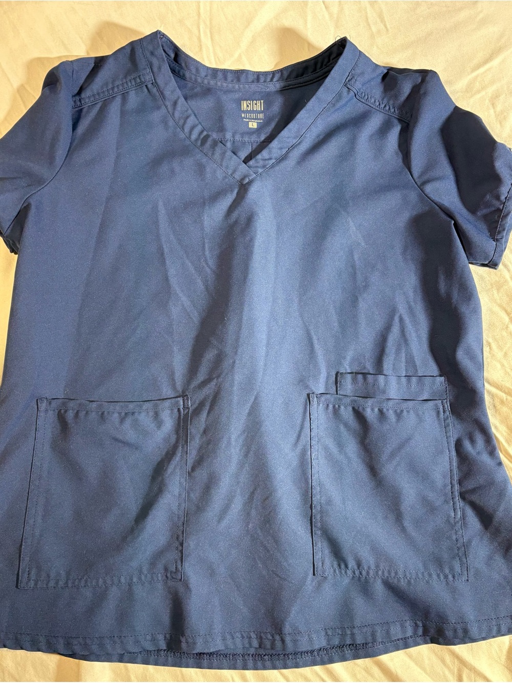 Insight Navy Short Sleeve V-Neck Scrub Top for Men